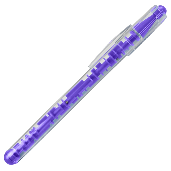 Clear stick and capped pen with a puzzle inside in the... from ASI 57956 Graphco line
