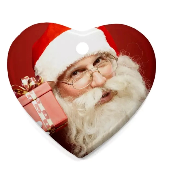 Ceramic heart Christmas ornament plus free full color printing on 2... from ASI 37218 Athena Promo (tm)
