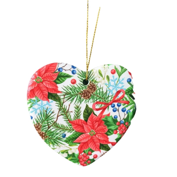 Ceramic heart Christmas ornament plus free full color printing on 2... from ASI 37218 Athena Promo (tm)