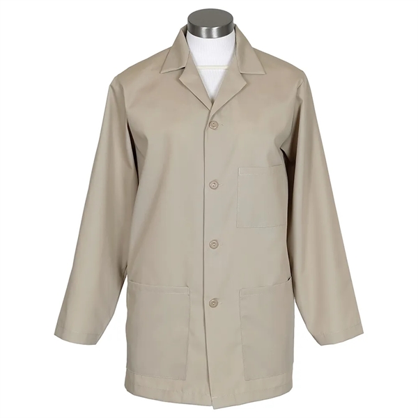 Unisex lab coat that features 2 lower patch pockets, 4 color... from ASI 36558 Aprons, Etc.