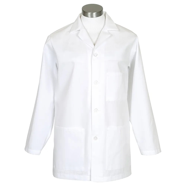 Unisex lab coat that features 2 lower patch pockets, 4 color... from ASI 36558 Aprons, Etc.