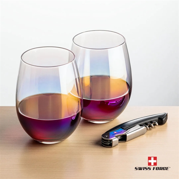Our Miami Wine Glasses and Swiss Force® Impressive Wine Tool work... from ASI 84592 St Regis Group