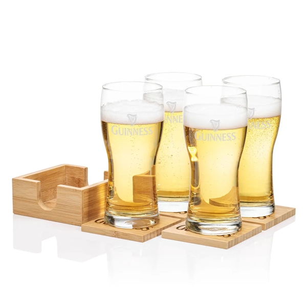 Our Beer Glass & Bamboo Coaster Sets are an exquisite gift... from ASI 84592 St Regis Group