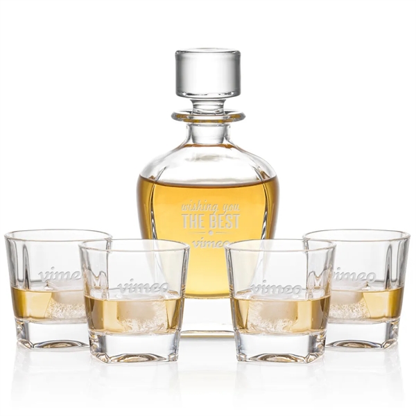 The Kansas Decanter & On-the-Rocks Set features a modern Whiskey &... from ASI 84592 St Regis Group