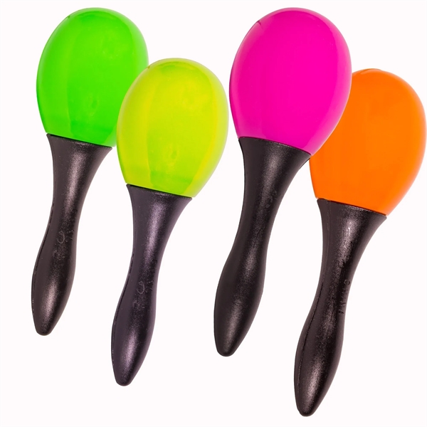 Pair of 4 3/4" plastic junior maracas in assorted colors.... from ASI 42016 Brighter Promotions Inc