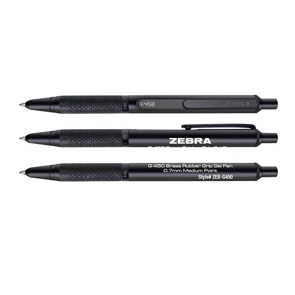 Zebra Black Brass Retractable Gel Pen with Rubber Grip & 0.7mm... from ASI 67675 Liqui-Mark Corp