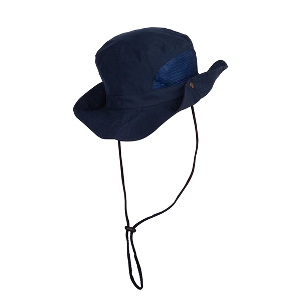 Polyester bucket style boonie hat with corded strap and mesh sides,... from ASI 62088 IDProductsource