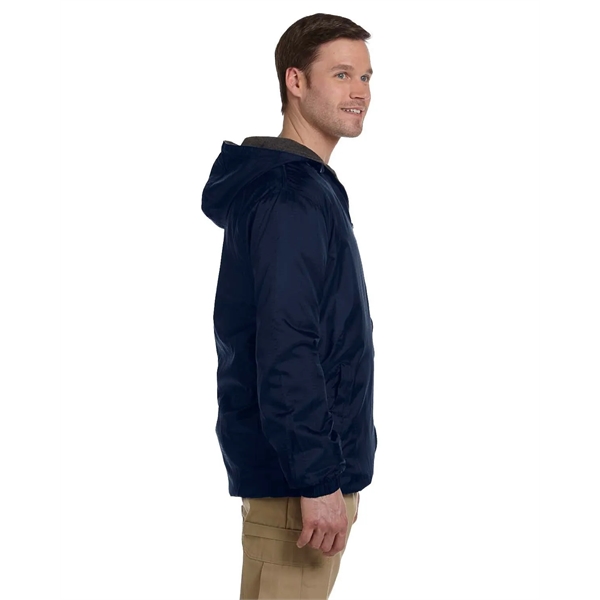 Dickies men's fleece-lined hooded nylon jacket with full zip and hand-warmer... from ASI 34063 alphabroder