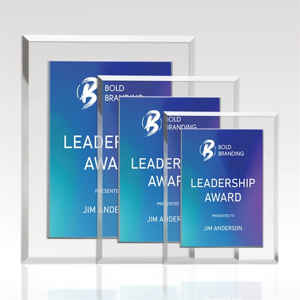 Plaque made with an acrylic panel atop an aluminum plate.... from ASI 93986 Visions/Awardcraft / Visions Awards