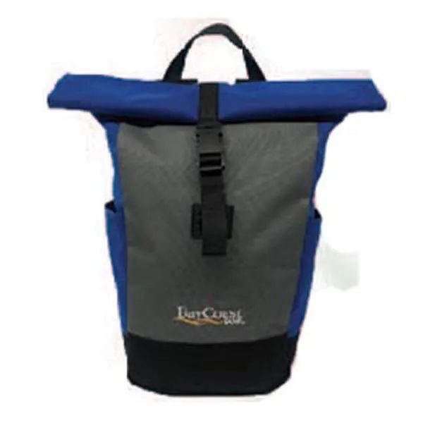 Backpack with large top opening with roll down feature and quick... from ASI 88782 Sport Systems Custom Bag Corp