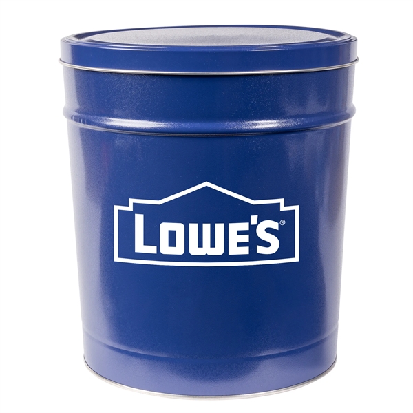 Popcorn Tin with Trio of Butter, Cheddar and Caramel Popcorn... from ASI 44900 NC Custom (CI/Lanco) / Lanco