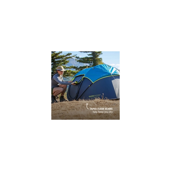 The 2-Person Pop-Up Tent with Dark Room™ Technology blocks 90% of... from ASI 45647 Coleman Co Inc