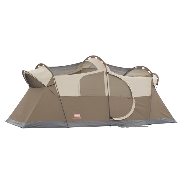 The 10-Person Weathermaster® Dome Camping Tent. Its hinged door easily swings... from ASI 45647 Coleman Co Inc