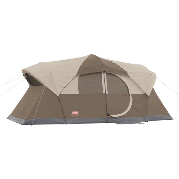 The 10-Person Weathermaster® Dome Camping Tent. Its hinged door easily swings... from ASI 45647 Coleman Co Inc