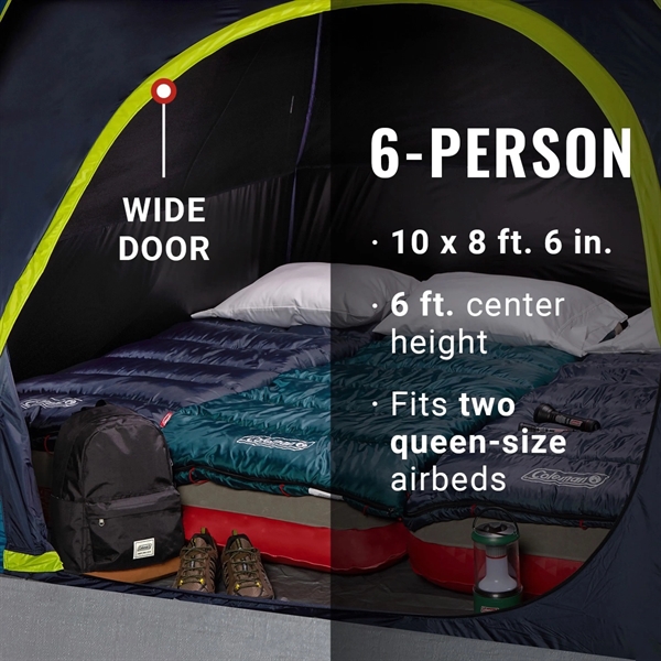 DarkRoom™ Dome 6-person Tent. Quick setup under 5 minutes with plenty... from ASI 45647 Coleman Co Inc