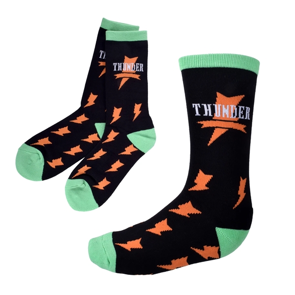 Knitted Jacquard Socks are made from 100% cotton. Unisex adult size... from ASI 93987 Martini-Vispak Inc.