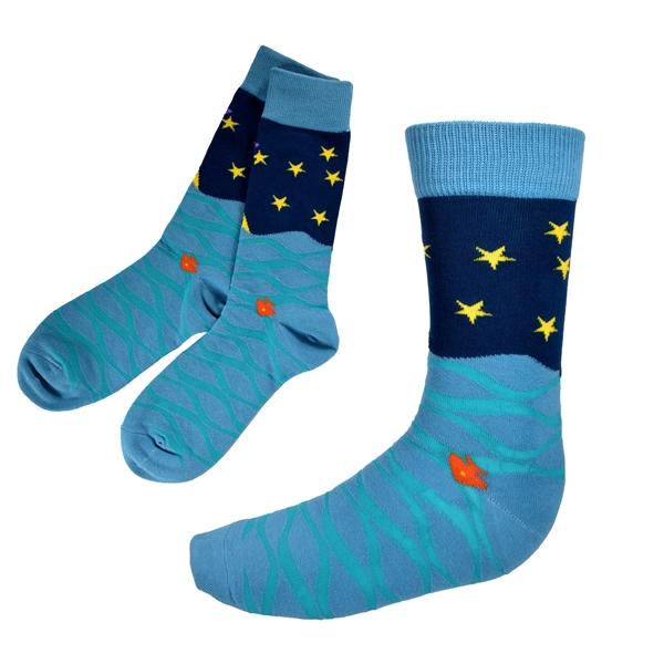 Knitted Jacquard Socks are made from 100% cotton. Unisex adult size... from ASI 93987 Martini-Vispak Inc.