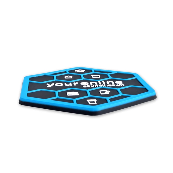 PVC coasters, 4mm thick with up to 5 colors.... from ASI 93987 Martini-Vispak Inc.
