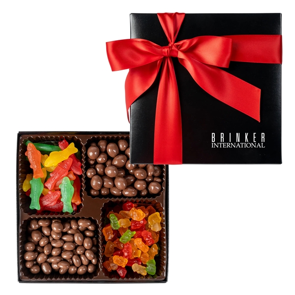 Can't choose just one candy confection? 4 Cavity Black Gift Box... from ASI 44900 NC Custom (CI/Lanco) / Lanco
