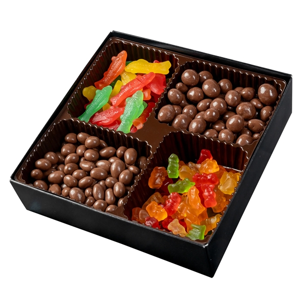 Can't choose just one candy confection? 4 Cavity Black Gift Box... from ASI 44900 NC Custom (CI/Lanco) / Lanco