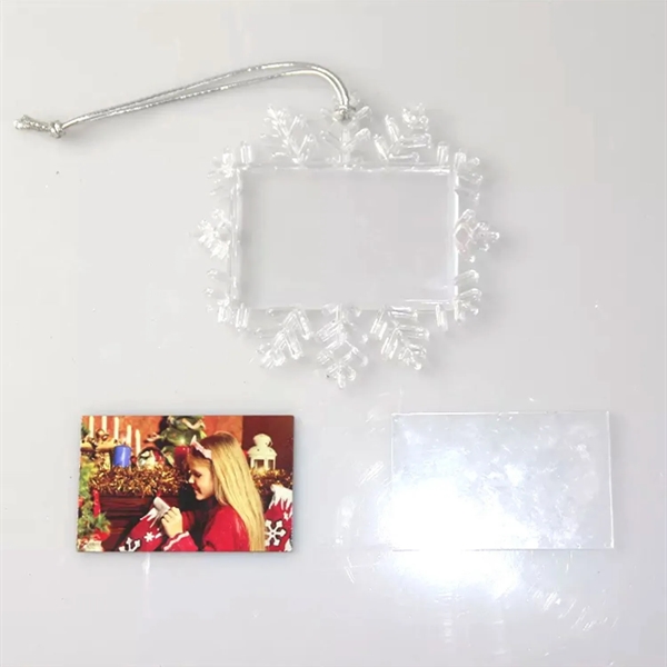Small snowflake clear PC christmas ornament plus free full color printing... from ASI 37218 Athena Promo (tm)