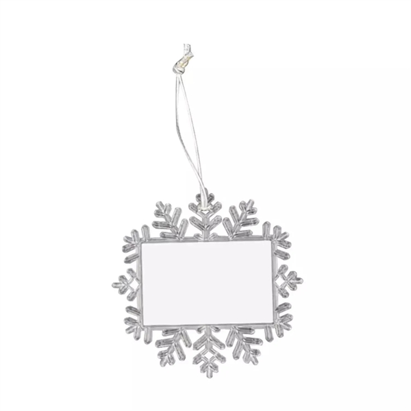 Small snowflake clear PC christmas ornament plus free full color printing... from ASI 37218 Athena Promo (tm)