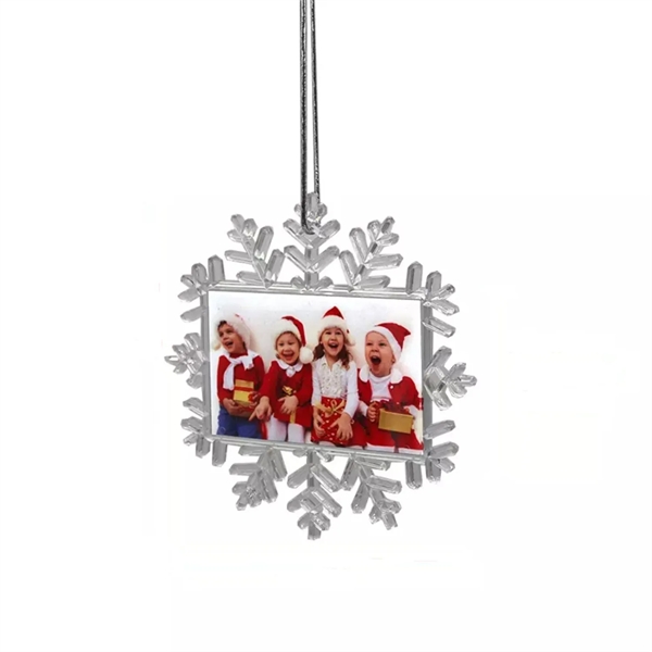 Small snowflake clear PC christmas ornament plus free full color printing... from ASI 37218 Athena Promo (tm)