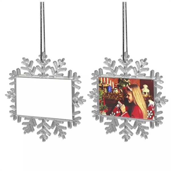 Small snowflake clear PC christmas ornament plus free full color printing... from ASI 37218 Athena Promo (tm)