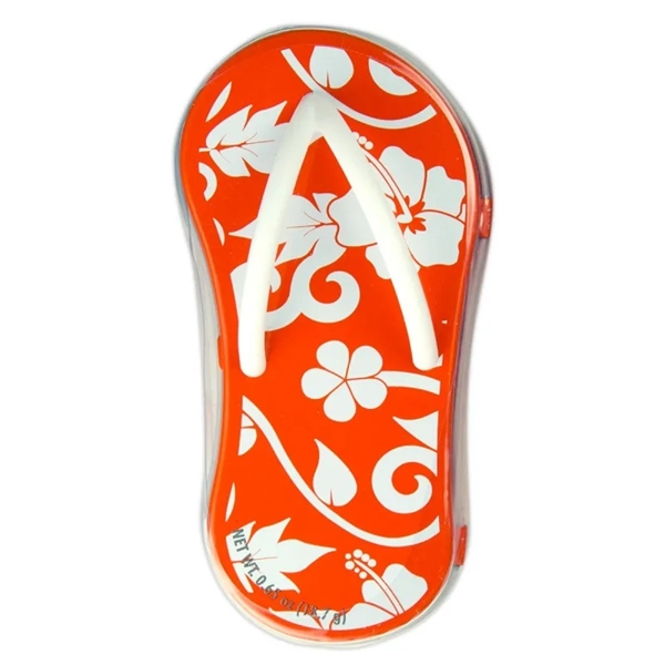 Patented designed flip-flop tin filled with appx. 0.65 oz. of peppermints.... from ASI 44900 NC Custom (CI/Lanco) / Lanco