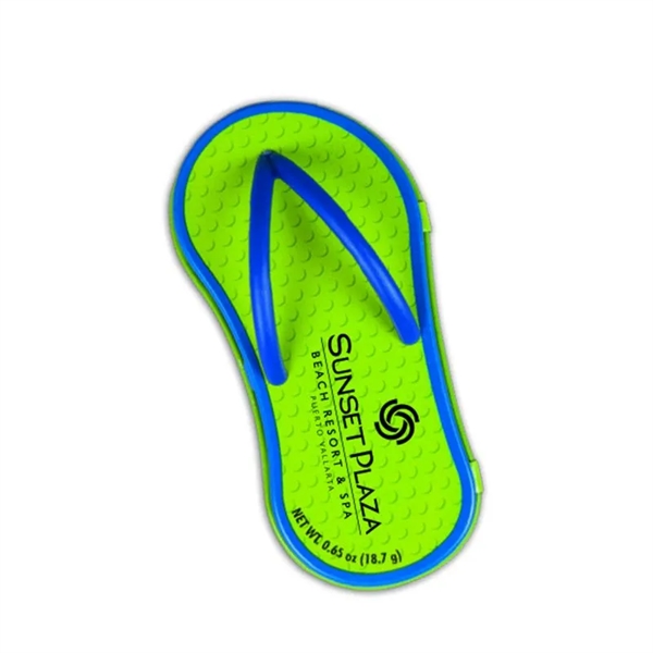 Patented designed flip-flop tin filled with appx. 0.65 oz. of peppermints.... from ASI 44900 NC Custom (CI/Lanco) / Lanco