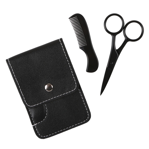 Facial hair kit. Includes stainless steel shears and a plastic comb... from ASI 61966 HPG / Mixie