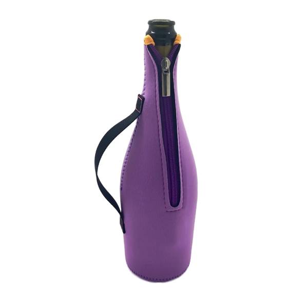 Waterproof zippered champagne bottle cooler with heat transfer on whole outside... from ASI 37218 Athena Promo (tm)