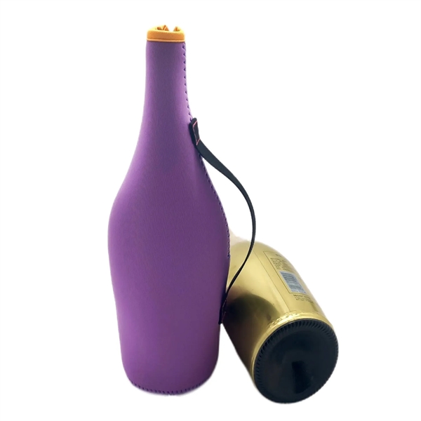 Waterproof zippered champagne bottle cooler with heat transfer on whole outside... from ASI 37218 Athena Promo (tm)