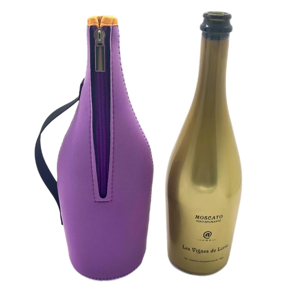 Waterproof zippered champagne bottle cooler with heat transfer on whole outside... from ASI 37218 Athena Promo (tm)