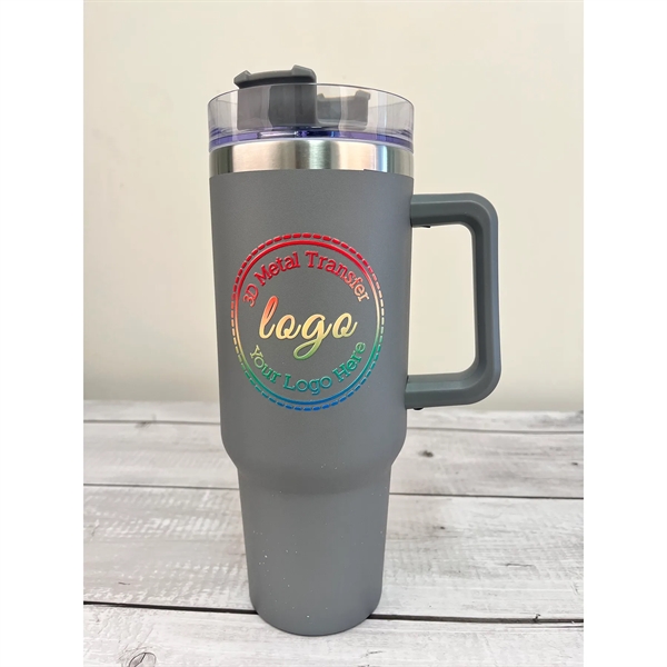 40 OZ. S/S Travel Mug with Handle & Straw... from ASI 41511 Brainchild USA Inc / BrainChild Gift Club