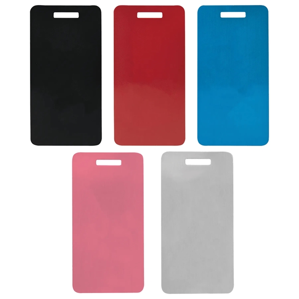 3 7/8" x 2" anodized aluminum luggage tag. Laser engraved or... from ASI 74601 Calico