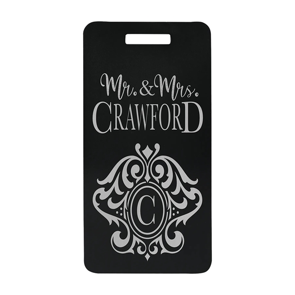 3 7/8" x 2" anodized aluminum luggage tag. Laser engraved or... from ASI 74601 Calico