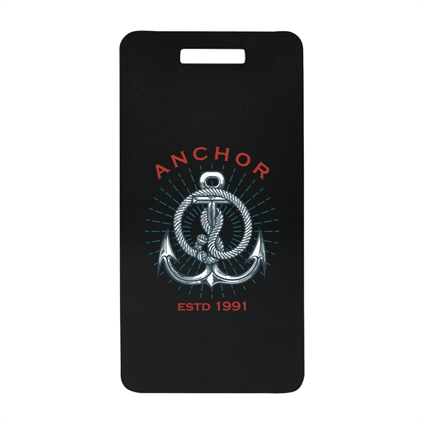 3 7/8" x 2" anodized aluminum luggage tag. Laser engraved or... from ASI 74601 Calico
