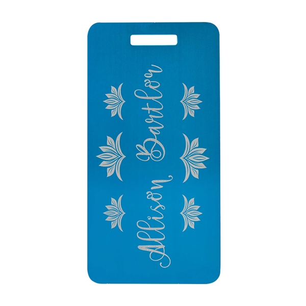 3 7/8" x 2" anodized aluminum luggage tag. Laser engraved or... from ASI 74601 Calico