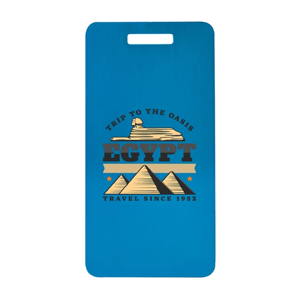 3 7/8" x 2" anodized aluminum luggage tag. Laser engraved or... from ASI 74601 Calico