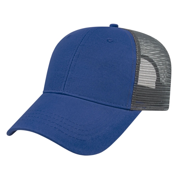 Low profile structured six panel brushed cotton twill cap with plastic... from ASI 43792 Cap America Inc