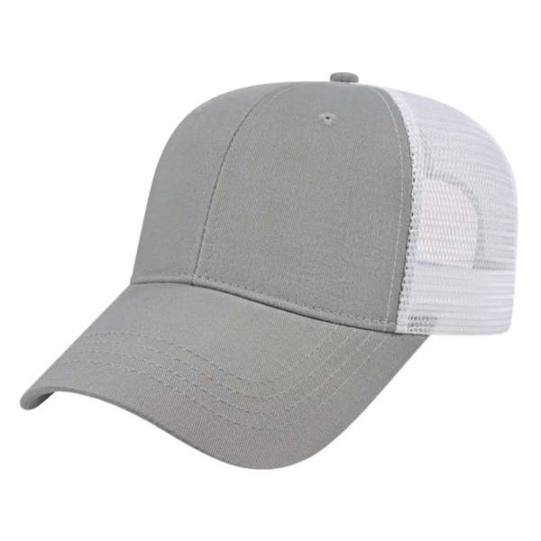 Low profile structured six panel brushed cotton twill cap with plastic... from ASI 43792 Cap America Inc