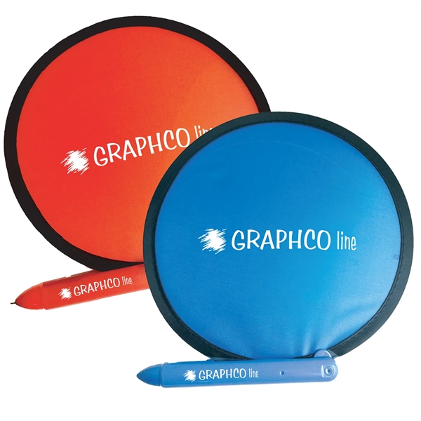 7' round foldable nylon fan with pen handle... from ASI 57956 Graphco line