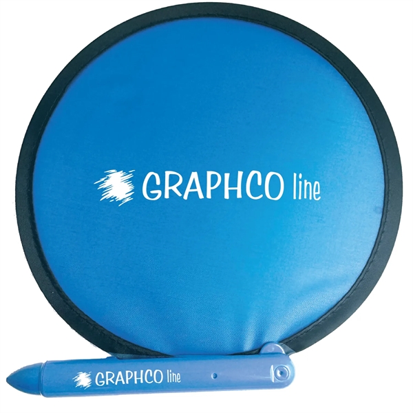 7' round foldable nylon fan with pen handle... from ASI 57956 Graphco line