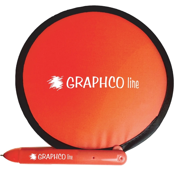 7' round foldable nylon fan with pen handle... from ASI 57956 Graphco line