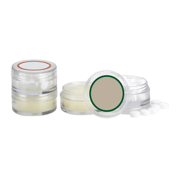 2-in-1 mint and lip balm moisturizer container plus full color imprint... from ASI 37218 Athena Promo (tm)