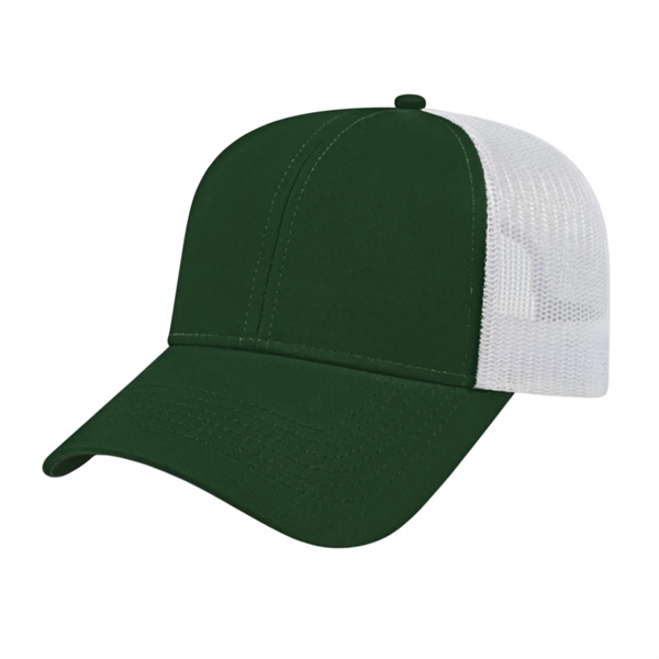 Medium profile six panel cotton twill structured cap with mesh back... from ASI 43792 Cap America Inc