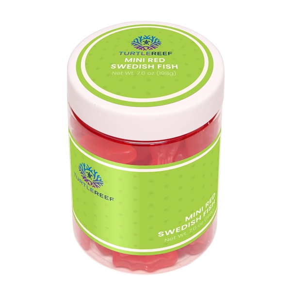 7 oz jar of mini red Swedish Fish.... from ASI 61966 HPG / SugarSpot