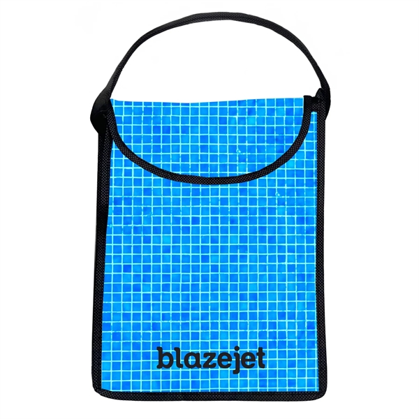 Full-color laminated non woven cooler bag with snap clip closure and... from ASI 61966 HPG / BCG Creations HPG Gold