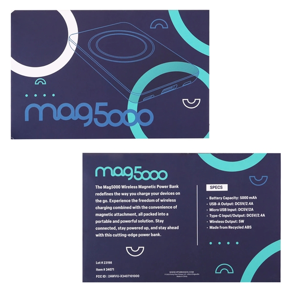 5000mAh wireless power bank with USB and USB-C outputs. Charge devices... from ASI 61966 HPG / OrigAudio HPG Gold